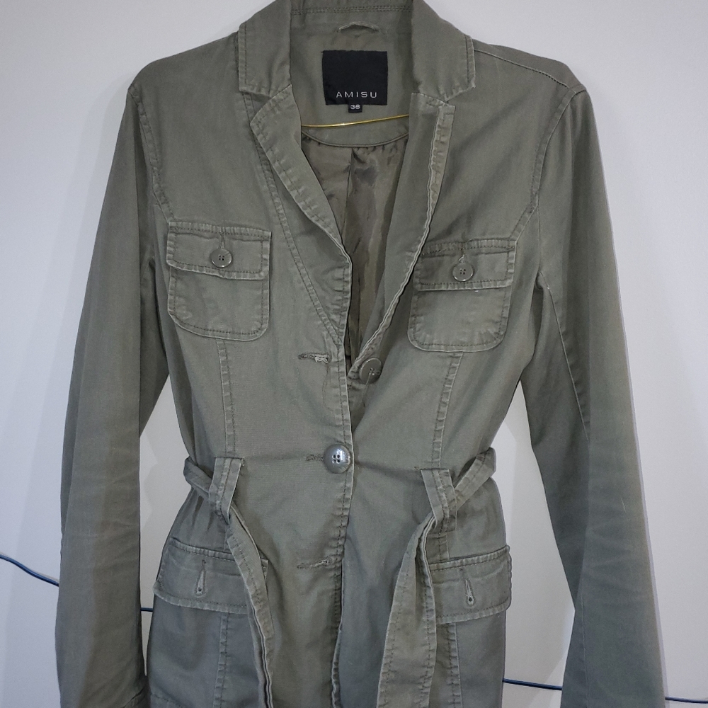 Green military style jacket